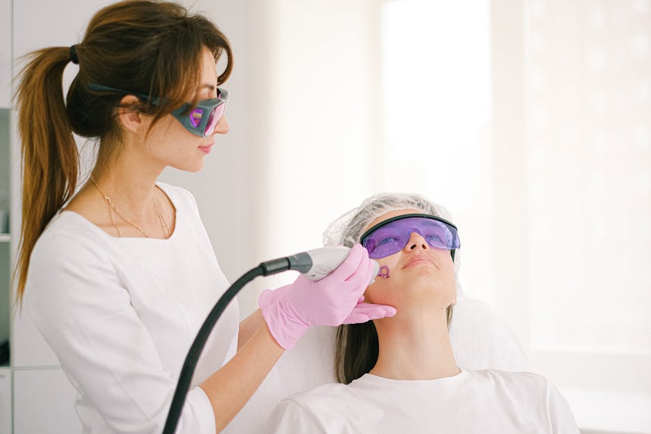 Adelaide skin clinic skin needling treatment with dermapen device on patient cheek